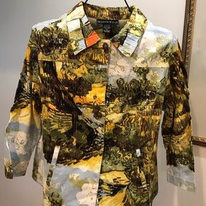 MIRROR IMAGE PATTERN JACKET SIZE XL, BUTTON FRONT